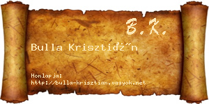 Bulla Krisztián névjegykártya